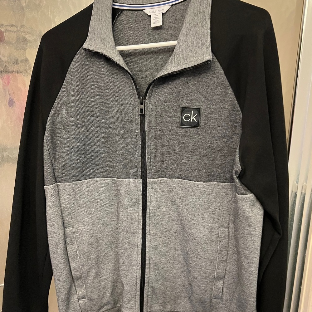 Calvin Klein Zip Up Sweatshirt. Medium.